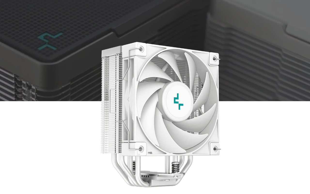 DeepCool AK400 WH Performance CPU Cooler, 4 Direct Touch Copper Heat Pipes,  120mm Fluid Dynamic Bearing PWM Fans, 220W TDP, White